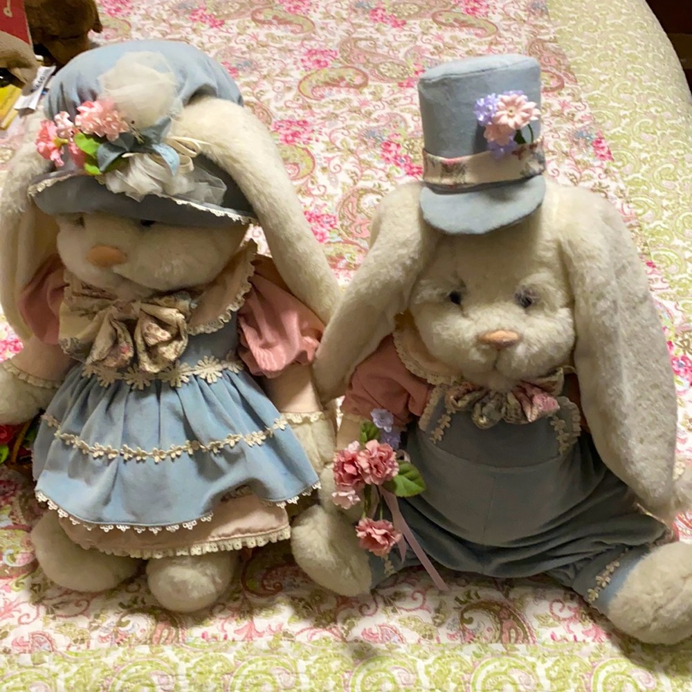 Vintage handmade moveable bunny’s